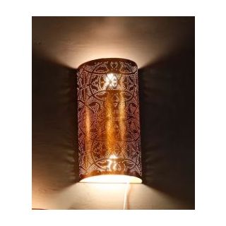 Moroccan Silver Metal Handcrafted Pendant Wall Lamp