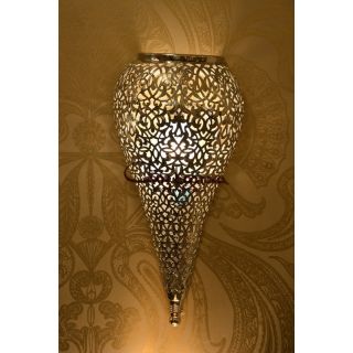 Moroccan Silver Metal Wall Lamp - Vintage Charm, Endless Design Options.