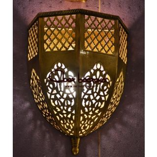 Moroccan Silver Metal Vintage Wall Lamp - Handmade Pendant Lighting