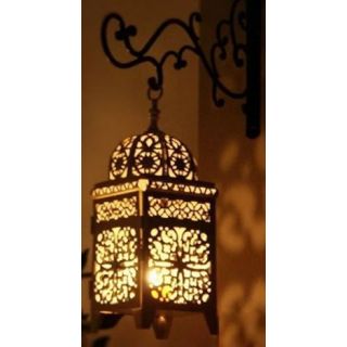 Moroccan Style Handcrafted Silver Metal Wall Lamp