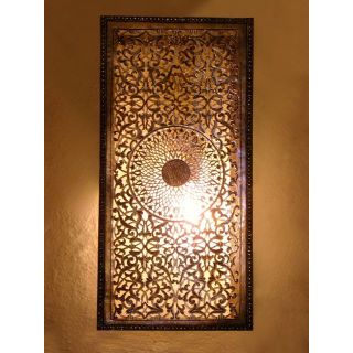 Elegant Moroccan Silver Metal Pendant Wall Lamp
