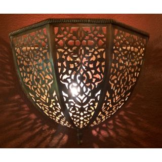 Moroccan Silver Metal Handmade Wall Lamps - Vintage Charm