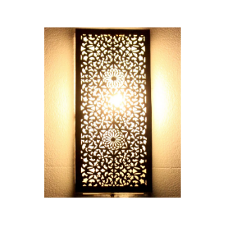 Elegant Moroccan Silver Metal Wall Lamp - Handcrafted Pendant Lighting