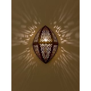 Exquisite Moroccan Silver Metal Wall Lamp - Vintage Charm for Indoors & Outdoors