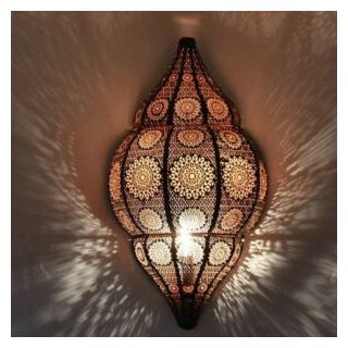 Handmade Moroccan Silver Wall Lamp - Vintage Elegance