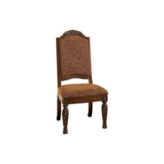 Moroccan Floral Wood Chair - Handcrafted Teak Furniture