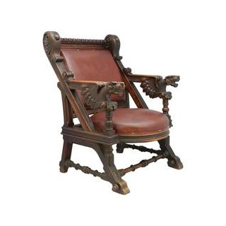 Luxurious Moroccan Wood Chair with Camel Bone Accents