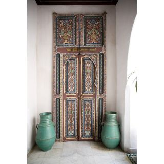 Moroccan Handcrafted Wood Double Door | High-Quality Solid Wood