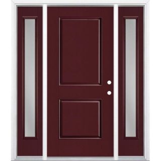 Solid Mahogany Wood Front Door with 2 Sidelites - Handcrafted in Morocco
