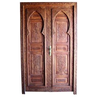 Vintage Moroccan Handcrafted Wood Door - Durable and Elegant