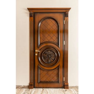 Exquisite Stained Wood Door for Modern Interiors - Handcrafted Moroccan Luxury