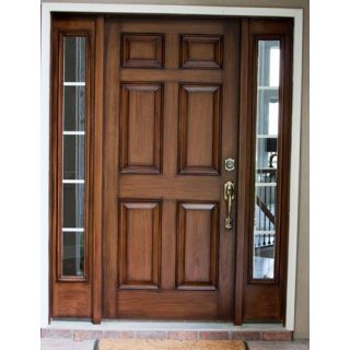 Premium Wood Front Door with Sidelites - Handcrafted in Morocco