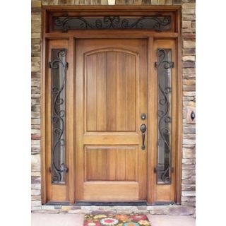 Luxurious Walnut Wood Front Door with Sidelites | Moroccan Artisan Crafted