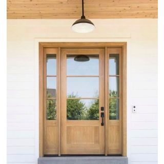 Elegant Wood Front Door with Sidelites | High-Quality Craftsmanship