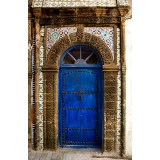 Blue Vintage Moroccan Solid Wood Door - Handcrafted High-Quality Beauty