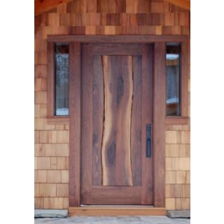 Luxury Mahogany Vintage Front Door with Sidelites - Moroccan Craftsmanship