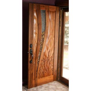 Hand-Carved Moroccan Wood Front Door for Home Décor