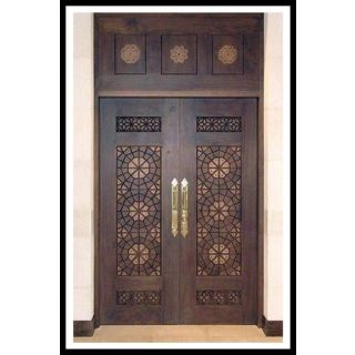 Hand-carved Traditional Moroccan Wood Double Door | High-Quality Craftsmanship