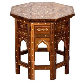 Moroccan Hand-Carved Wood Table for Exotic Home Decor