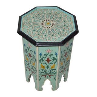 Exotic Moroccan Octagonal Wooden Table - Hand-Carved Design