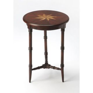 Hand-Carved Moroccan Wood Table in Glossy Brown Finish