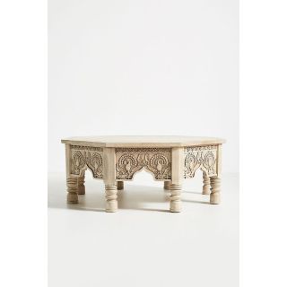 Hand-Carved Moroccan Wood Table | Unique Handcrafted Design