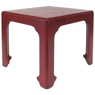 Handcrafted Dark Red Wood Table with Intricate Detailing