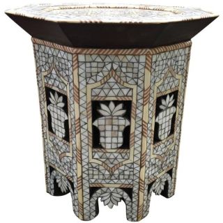 Hand-Painted Moroccan Wood Table | Vintage Charm