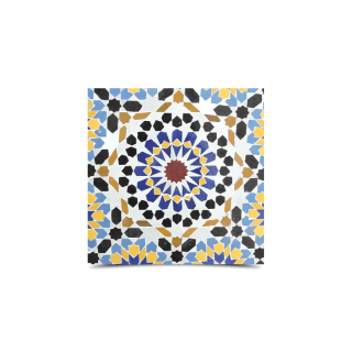Moroccan Multi-Color Mosaic Tile – Floral Motif, Matte Finish