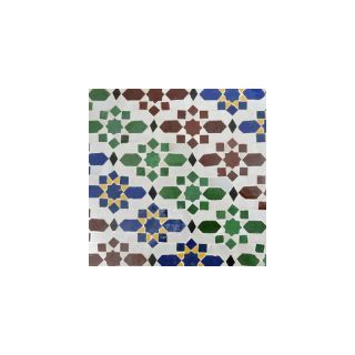 Vibrant Moroccan Mosaic Tile - Red, Blue, Green Stars