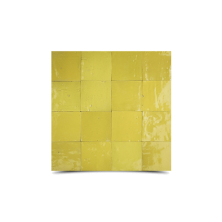 Moroccan Yellow Mosaic Tiles - Handmade Glazed Solid 6x6 Inch Arrangement