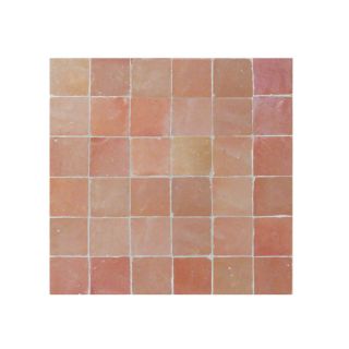 Pastel Coral Glazed Moroccan Mosaic Tiles - Handmade 6x6 - Indoor & Outdoor