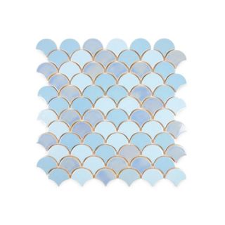 Blue Glazed Moroccan Fish Scales Tiles for Walls & Floors