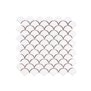 Moroccan White Fish Scale Tiles - Glossy or Matte Finish