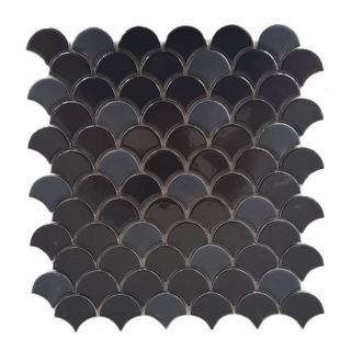 Moroccan Fish Scales Grease Black Tiles