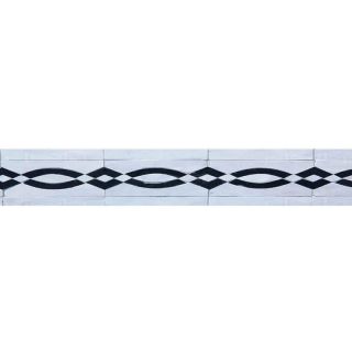 Moroccan Mosaic Border | Black & Light Gray | Handcrafted Tiles