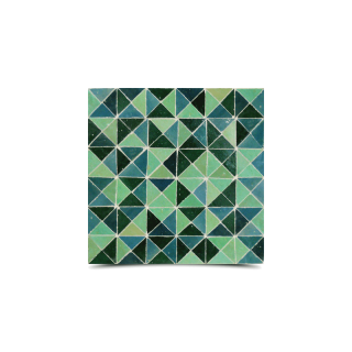 Chic Green Moroccan Mosaic Tiles - Handmade Cubic Design