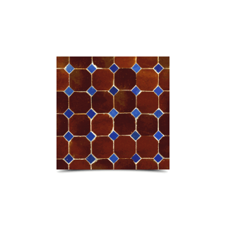 Moroccan Mosaic Brown & Blue Tiles - Handcrafted Vintage Charm