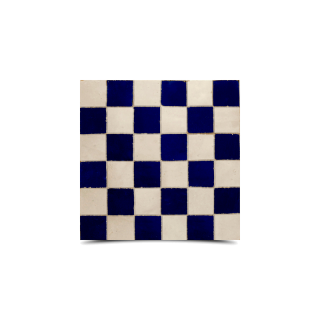 Moroccan Mosaic Pattern White & Navy Blue Tiles
