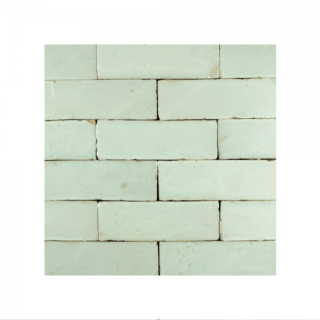 Handcrafted Pastel Green Bejmat Tiles - Vintage Moroccan Elegance