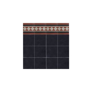 Moroccan Red & Black Cement Border Tiles - Elegant Lozenge Patterns for Kitchen & Bathrooms