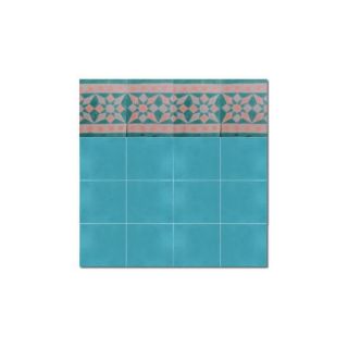 Moroccan Floral Cement Tile Border Pink & Blue - 60cm