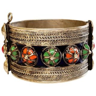 Handcrafted Berber Silver Tuareg Bracelet | Adjustable Geometric Design