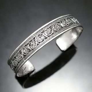 Handmade Tuareg Berber Silver Bracelet | Geometric Design