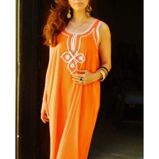 "Moroccan Embroidered Bohemian Kaftan Dress"
