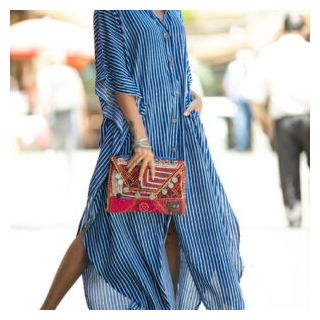 Beach Cover Up Dress – Moroccan Kaftan Style | Vibrant Prints & Front Slit
