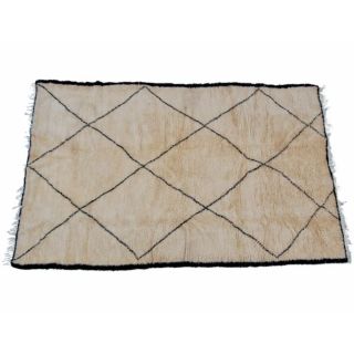 Vintage Diamond Pattern Beni Ourain Wool Rug