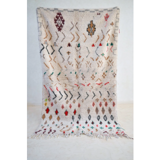 Vintage Moroccan Beni Ourain Wool Rug - Geometric Patterns & Tribal Symbols