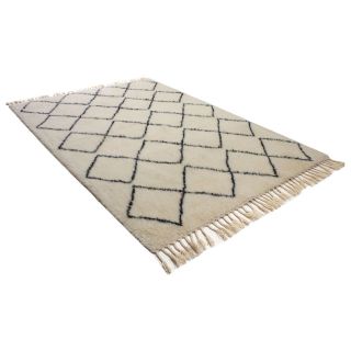 Moroccan Beni Ourain Wool Rug - Geometric Diamond Pattern