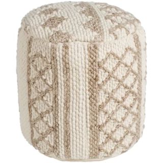 Luxurious Handmade Wool and Cotton Moroccan Pouf - Carpet Pouf 055